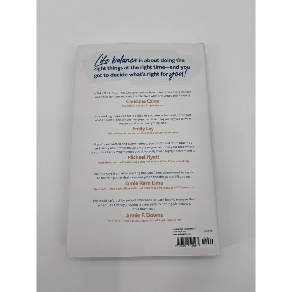 Take Back Your Time Christy Wright The Guilt Free Guide to‎ Life Balance Book